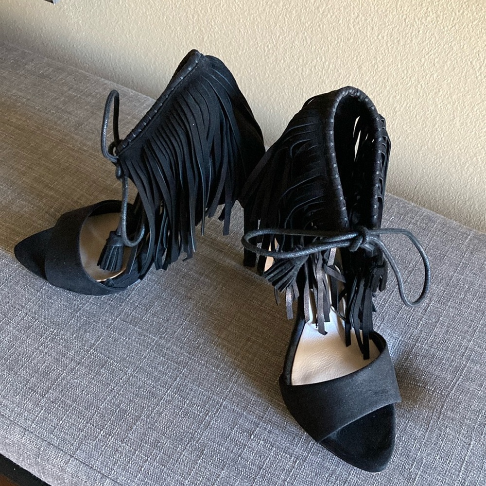 ZARA fringed high heeled sandals